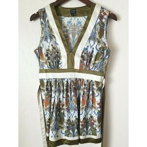 Nicole by Nicole Miller Sleeveless V Neck Tie Waist Printed Blouse Size‎ 6